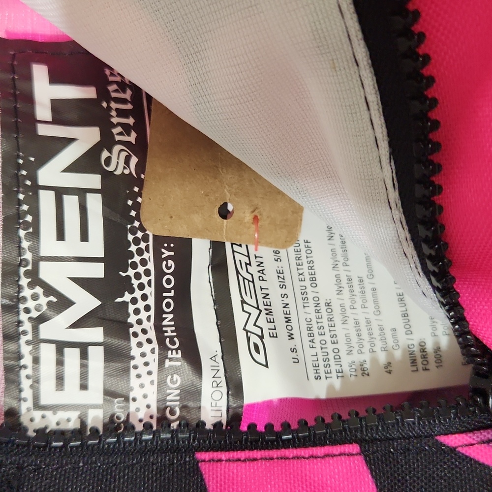 Women’s ONEAL Element Motorcross Racing Pants sz 5/6 Black/Pink/Yellow - Picture 4 of 8